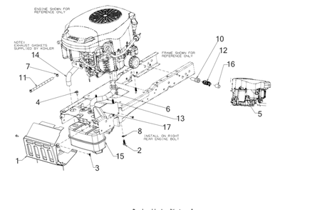 Engine Accessories Diagram and Parts List for XT1-GT50KH (14BQA3CQ010)(2021) Cub Cadet Lawn Tractor